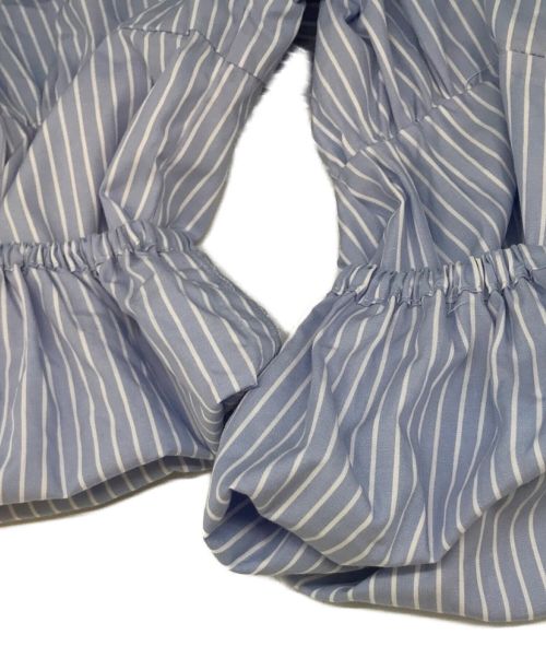 MACGRAW（マックグロー）MACGRAW (マックグロー) ストライプブラウスワンピース スカイブルー サイズ:14の古着・服飾アイテム