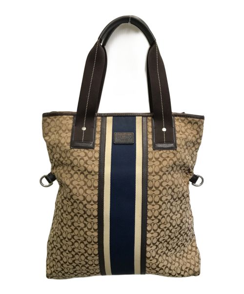 COACH（コーチ）COACH (コーチ) 2WAYバッグ ベージュ×ブルー サイズ:-の古着・服飾アイテム