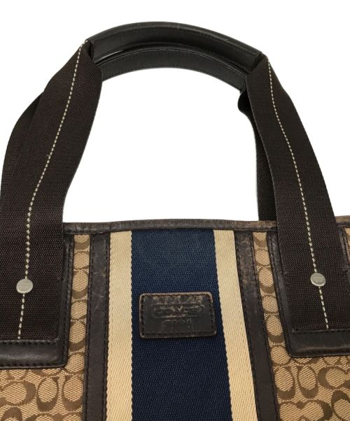 COACH（コーチ）COACH (コーチ) 2WAYバッグ ベージュ×ブルー サイズ:-の古着・服飾アイテム