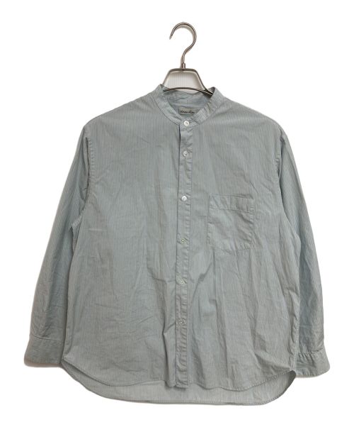 STEVEN ALAN（スティーブンアラン）STEVEN ALAN (スティーブンアラン) ストライプ バンドカラー シャツ スカイブルー サイズ:Sの古着・服飾アイテム