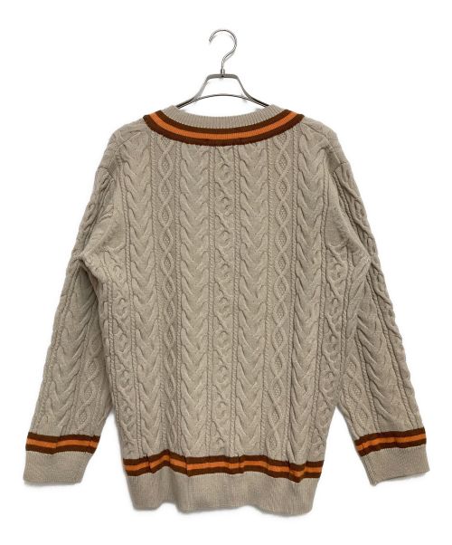 BELLMORE（ベルモーレ）BELLMORE (ベルモーレ) チルデンニット ベージュ×ブラウン サイズ:SIZE Lの古着・服飾アイテム