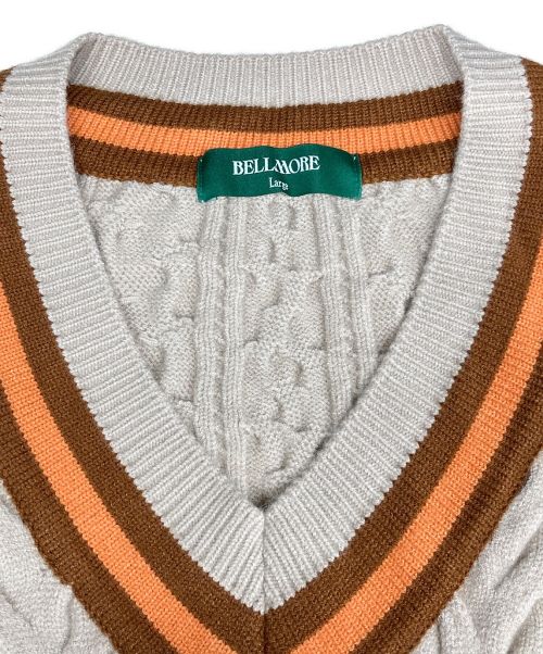 BELLMORE（ベルモーレ）BELLMORE (ベルモーレ) チルデンニット ベージュ×ブラウン サイズ:SIZE Lの古着・服飾アイテム