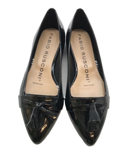 FABIO RUSCONI（ファビオルスコーニ）FABIO RUSCONI (ファビオルスコーニ) タッセル付きレザーモカパンプス ブラック サイズ:35の古着・服飾アイテム