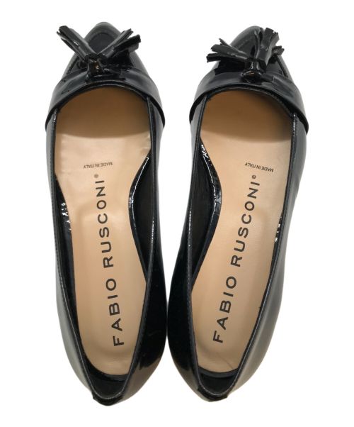 FABIO RUSCONI（ファビオルスコーニ）FABIO RUSCONI (ファビオルスコーニ) タッセル付きレザーモカパンプス ブラック サイズ:35の古着・服飾アイテム