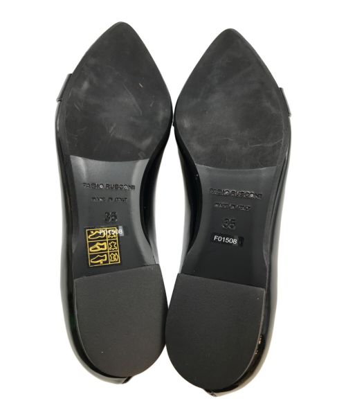 FABIO RUSCONI（ファビオルスコーニ）FABIO RUSCONI (ファビオルスコーニ) タッセル付きレザーモカパンプス ブラック サイズ:35の古着・服飾アイテム
