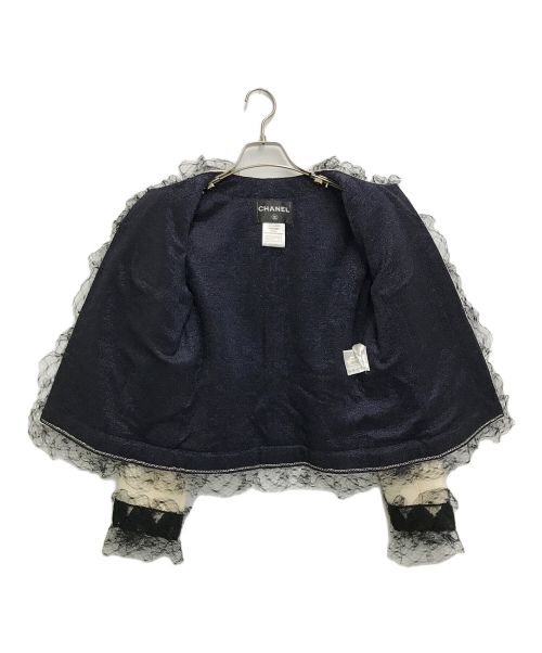 CHANEL（シャネル）CHANEL (シャネル) ツイードジャケット ベージュ×ブラック サイズ:SIZE 34の古着・服飾アイテム