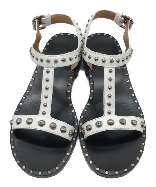 CHURCH'S（チャーチ）CHURCH'S (チャーチ) スタッズストラップサンダル ホワイト×ブラック サイズ:SIZE 35 1/2の古着・服飾アイテム