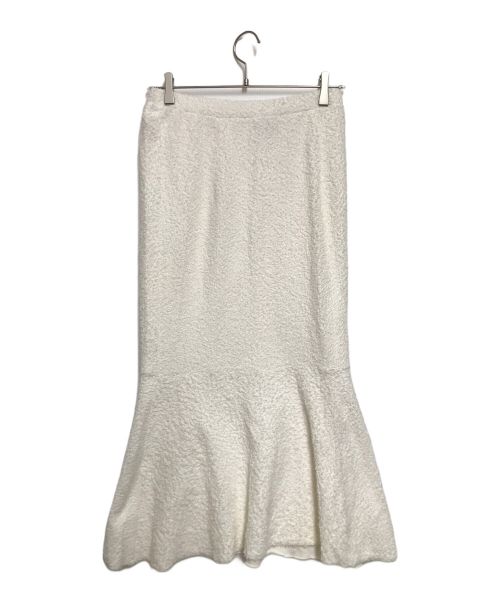 THIRD MAGAZINE（サードマガジン）THIRD MAGAZINE (サードマガジン) ランダムパイル裏毛スカート ホワイト サイズ:9の古着・服飾アイテム