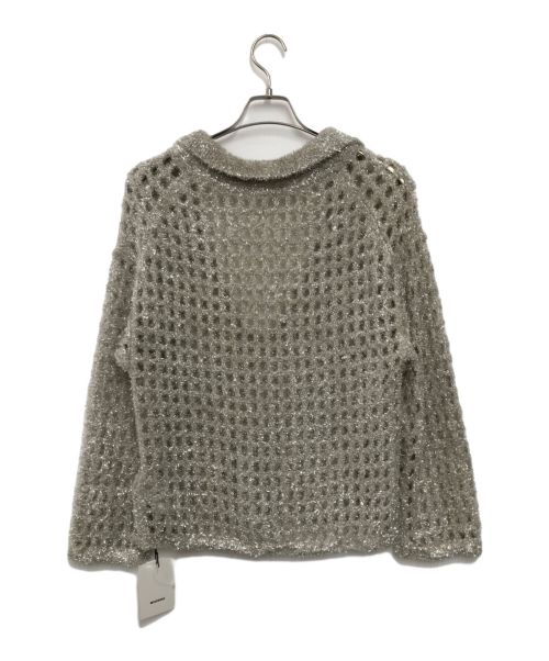 MIESROHE（ミースロエ）MIESROHE (ミースロエ) シャイニーディープネックアイレットニット グレー サイズ:Free 未使用品の古着・服飾アイテム