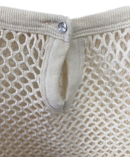 acka（エーシーケーエー）acka (エーシーケーエー) flare sleeve ami tops ベージュ サイズ:freeの古着・服飾アイテム