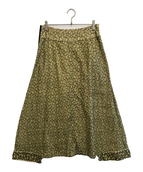 HaaT（ハート）Haat (ハート イッセイ ミヤケ) 総柄スカート イエロー サイズ:SIZEMの古着・服飾アイテム