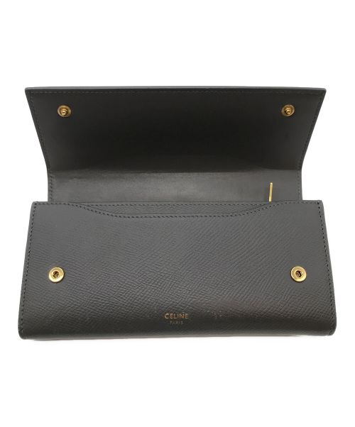 CELINE（セリーヌ）CELINE (セリーヌ) ラージフラップウォレット グレー サイズ:-の古着・服飾アイテム