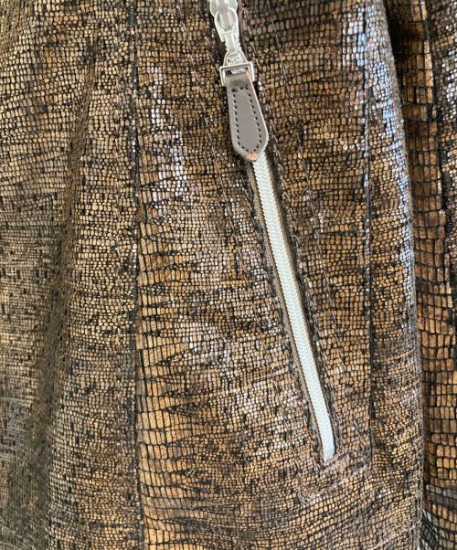 GKITALIYA（イタリヤ）GKITALIYA (イタリヤ) パイソン加工ジャケット ブラウン サイズ:7の古着・服飾アイテム