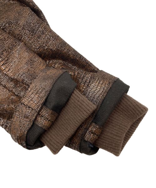 GKITALIYA（イタリヤ）GKITALIYA (イタリヤ) パイソン加工ジャケット ブラウン サイズ:7の古着・服飾アイテム