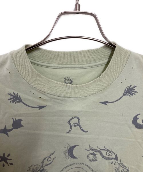 rurumu（ルルムウ）rurumu (ルルムウ) タトゥープリントL/STシャツ グリーン サイズ:Ｍの古着・服飾アイテム