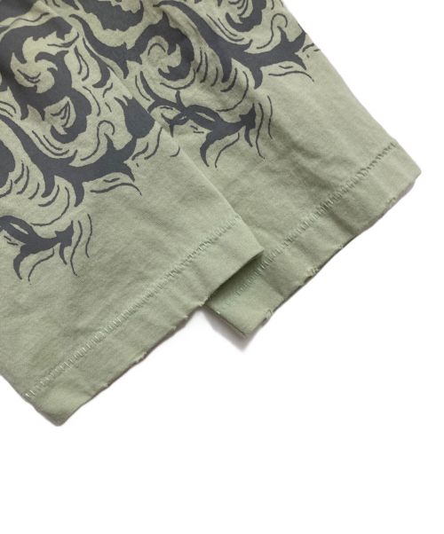 rurumu（ルルムウ）rurumu (ルルムウ) タトゥープリントL/STシャツ グリーン サイズ:Ｍの古着・服飾アイテム