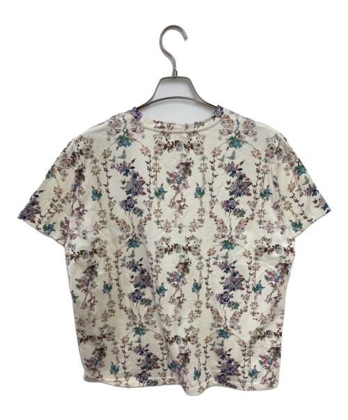 rurumu（ルルムウ）rurumu (ルルムウ) アートフラワーTシャツ アイボリー×マルチカラー サイズ:Ｌの古着・服飾アイテム