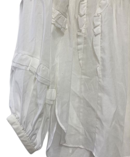 ANAYI（アナイ）ANAYI (アナイ) フリルカラーレスブラウス ホワイト サイズ:38の古着・服飾アイテム