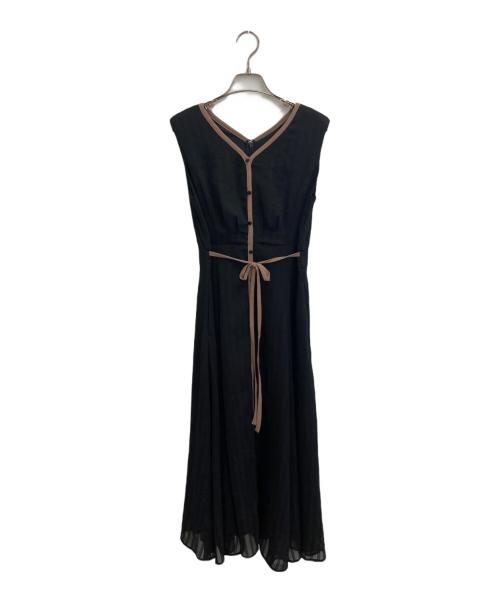 LAGUNA MOON（ラグナムーン）LAGUNA MOON (ラグナムーン) バイカラーパイピングワンピース ブラック×ブラウン サイズ:Sの古着・服飾アイテム