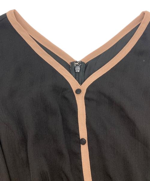 LAGUNA MOON（ラグナムーン）LAGUNA MOON (ラグナムーン) バイカラーパイピングワンピース ブラック×ブラウン サイズ:Sの古着・服飾アイテム