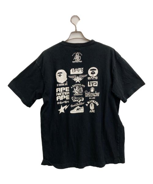 BAPE BY A BATHING APE（ベイプバイアベイシングエイプ）BAPE BY A BATHING APE (ベイプバイアベイシングエイプ) マルチロゴプリントTシャツ ブラック サイズ:Lの古着・服飾アイテム
