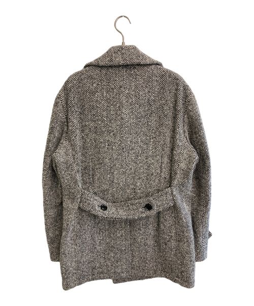 RING JACKET（リングジャケット）RING JACKET (リングジャケット) カシミヤ混Pコート ホワイト×ブラック サイズ:48の古着・服飾アイテム