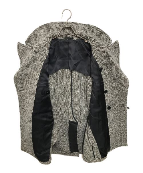 RING JACKET（リングジャケット）RING JACKET (リングジャケット) カシミヤ混Pコート ホワイト×ブラック サイズ:48の古着・服飾アイテム