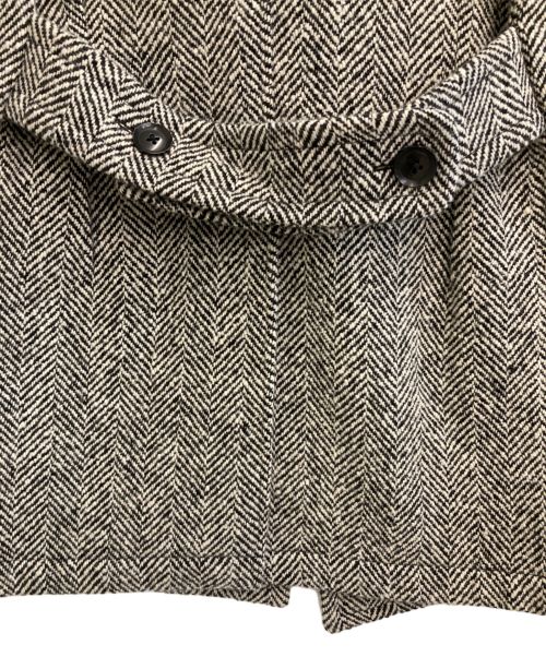 RING JACKET（リングジャケット）RING JACKET (リングジャケット) カシミヤ混Pコート ホワイト×ブラック サイズ:48の古着・服飾アイテム