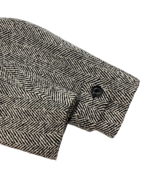 RING JACKET（リングジャケット）RING JACKET (リングジャケット) カシミヤ混Pコート ホワイト×ブラック サイズ:48の古着・服飾アイテム