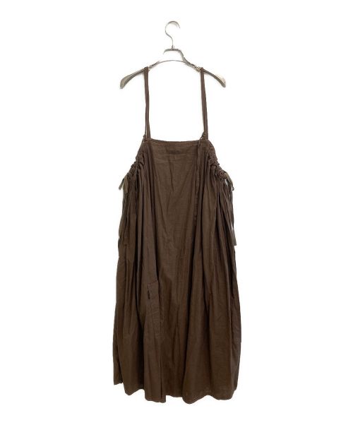 nest Robe（ネストローブ）nest Robe (ネストローブ) UpcycleLino SQUARE DRESS ブラウン サイズ:freeの古着・服飾アイテム