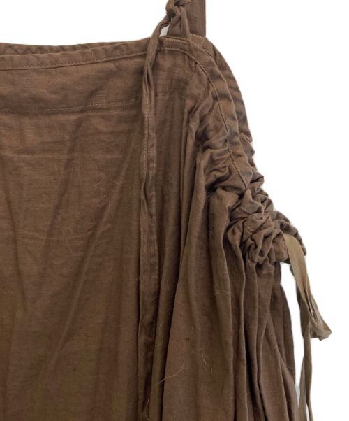 nest Robe（ネストローブ）nest Robe (ネストローブ) UpcycleLino SQUARE DRESS ブラウン サイズ:freeの古着・服飾アイテム