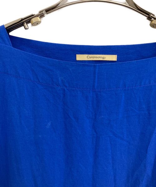 Curensology（カレンソロジー）Curensology (カレンソロジー) ワイドギャザーワンピース ブルー サイズ:38の古着・服飾アイテム