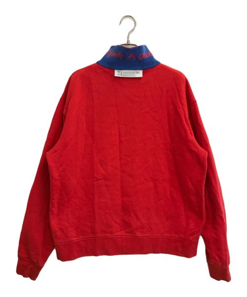 XANDER ZHOU（ザンダーゾウ）XANDER ZHOU (ザンダーゾウ) ハーフジップスウェット レッド サイズ:46の古着・服飾アイテム