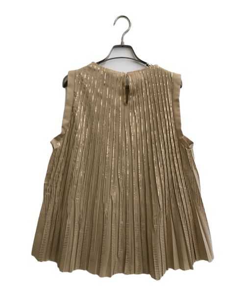 (nude)（ヌード）(nude) (ヌード) プリーツノースリーブブラウス ベージュ サイズ:40の古着・服飾アイテム