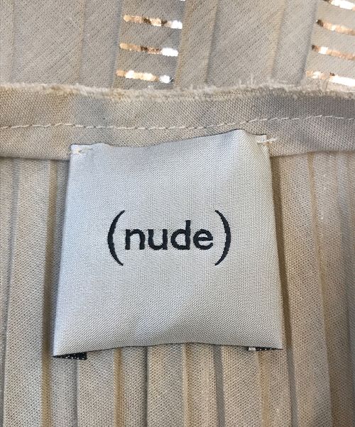 (nude)（ヌード）(nude) (ヌード) プリーツノースリーブブラウス ベージュ サイズ:40の古着・服飾アイテム
