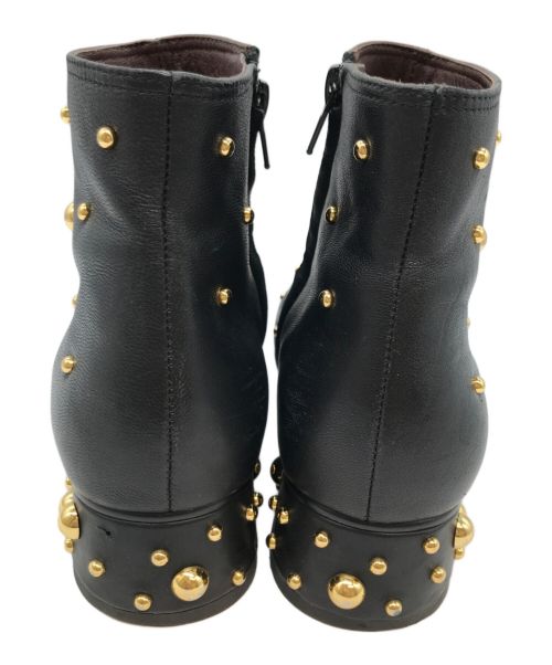 SEE BY CHLOE（シーバイクロエ）SEE BY CHLOE (シーバイクロエ) スタッズブーツ ブラック×ゴールド サイズ:38の古着・服飾アイテム