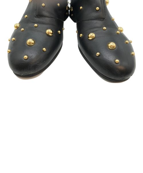 SEE BY CHLOE（シーバイクロエ）SEE BY CHLOE (シーバイクロエ) スタッズブーツ ブラック×ゴールド サイズ:38の古着・服飾アイテム