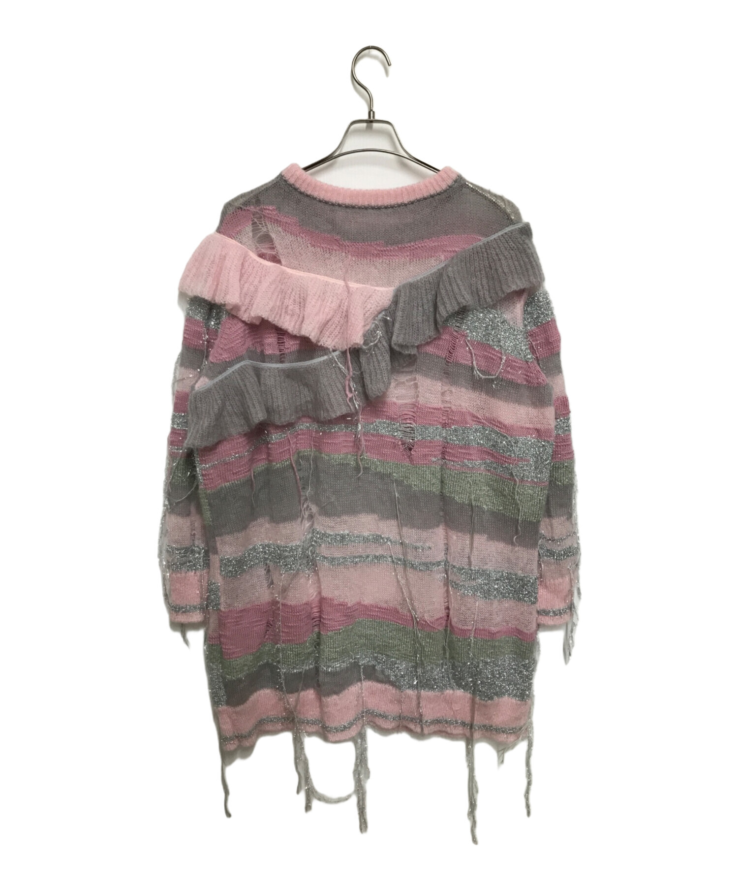 rurumu: (ルルムウ) damage mohair knit ピンク サイズ:FREE rurumu: (ルルムウ) damage mohair knit ピンク サイズ:FREE
