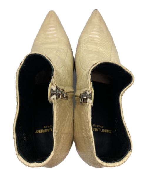 Saint Laurent Paris（サンローランパリ）Saint Laurent Paris (サンローランパリ) パイソンレザーブーツ ベージュ サイズ:37の古着・服飾アイテム