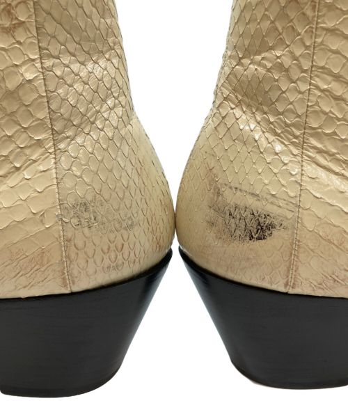 Saint Laurent Paris（サンローランパリ）Saint Laurent Paris (サンローランパリ) パイソンレザーブーツ ベージュ サイズ:37の古着・服飾アイテム