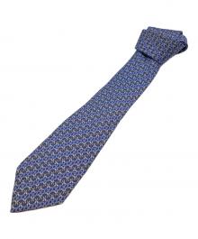 HERMES（エルメス）の古着「総柄ネクタイ」｜ブルー