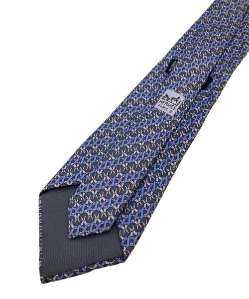 HERMES（エルメス）HERMES (エルメス) 総柄ネクタイ ブルー サイズ:-の古着・服飾アイテム