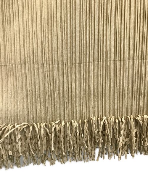 PLEATS PLEASE（プリーツプリーズ）PLEATS PLEASE (プリーツプリーズ) フリンジプリーツスカート ベージュ サイズ:5の古着・服飾アイテム