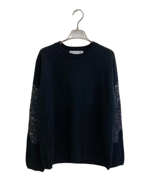 COMME des GARCONS SHIRT（コムデギャルソンシャツ）COMME des GARCONS SHIRT (コムデギャルソンシャツ) コントラストセーター ブラック サイズ:Mの古着・服飾アイテム