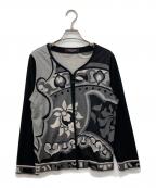 LEONARDレオナール）の古着「ウールシルクカーディガン」｜ホワイト×ブラック