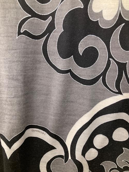 LEONARD（レオナール）LEONARD (レオナール) ウールシルクカーディガン ホワイト×ブラック サイズ:ＬＬの古着・服飾アイテム