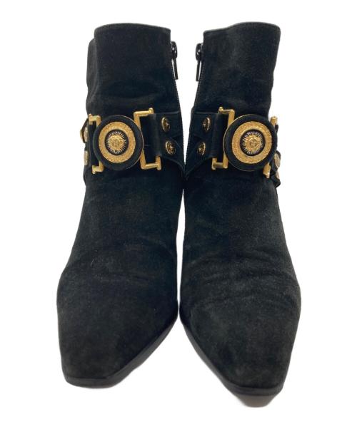 VERSACE（ヴェルサーチェ）VERSACE (ヴェルサーチェ) メデューサバックルスウェードブーツ ブラック サイズ:35の古着・服飾アイテム