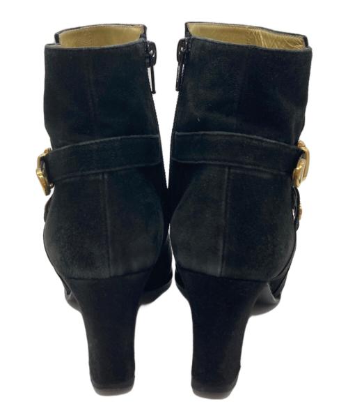 VERSACE（ヴェルサーチェ）VERSACE (ヴェルサーチェ) メデューサバックルスウェードブーツ ブラック サイズ:35の古着・服飾アイテム