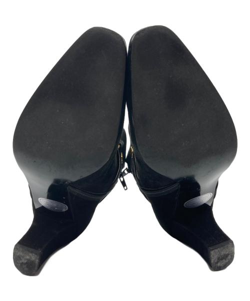 VERSACE（ヴェルサーチェ）VERSACE (ヴェルサーチェ) メデューサバックルスウェードブーツ ブラック サイズ:35の古着・服飾アイテム