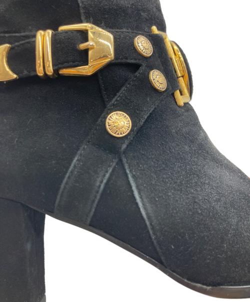 VERSACE（ヴェルサーチェ）VERSACE (ヴェルサーチェ) メデューサバックルスウェードブーツ ブラック サイズ:35の古着・服飾アイテム